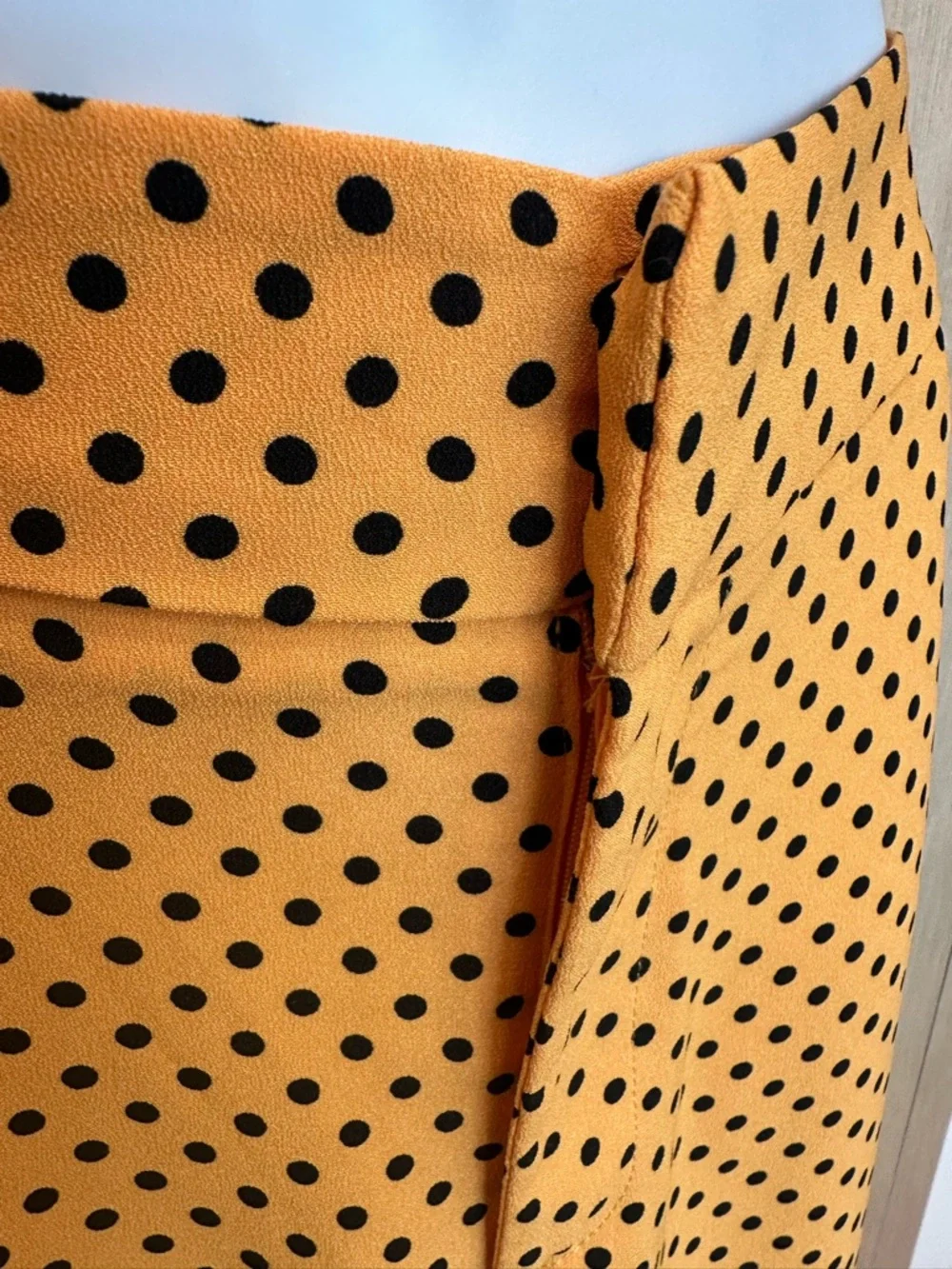 Zara TRF Mustard Yellow Polka Dot Wide Leg High Waist Pants - Picture 5 of 9